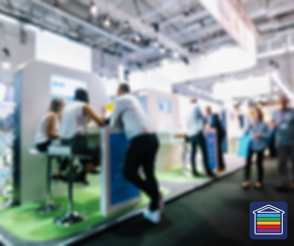 Image shows people attending and exhibition